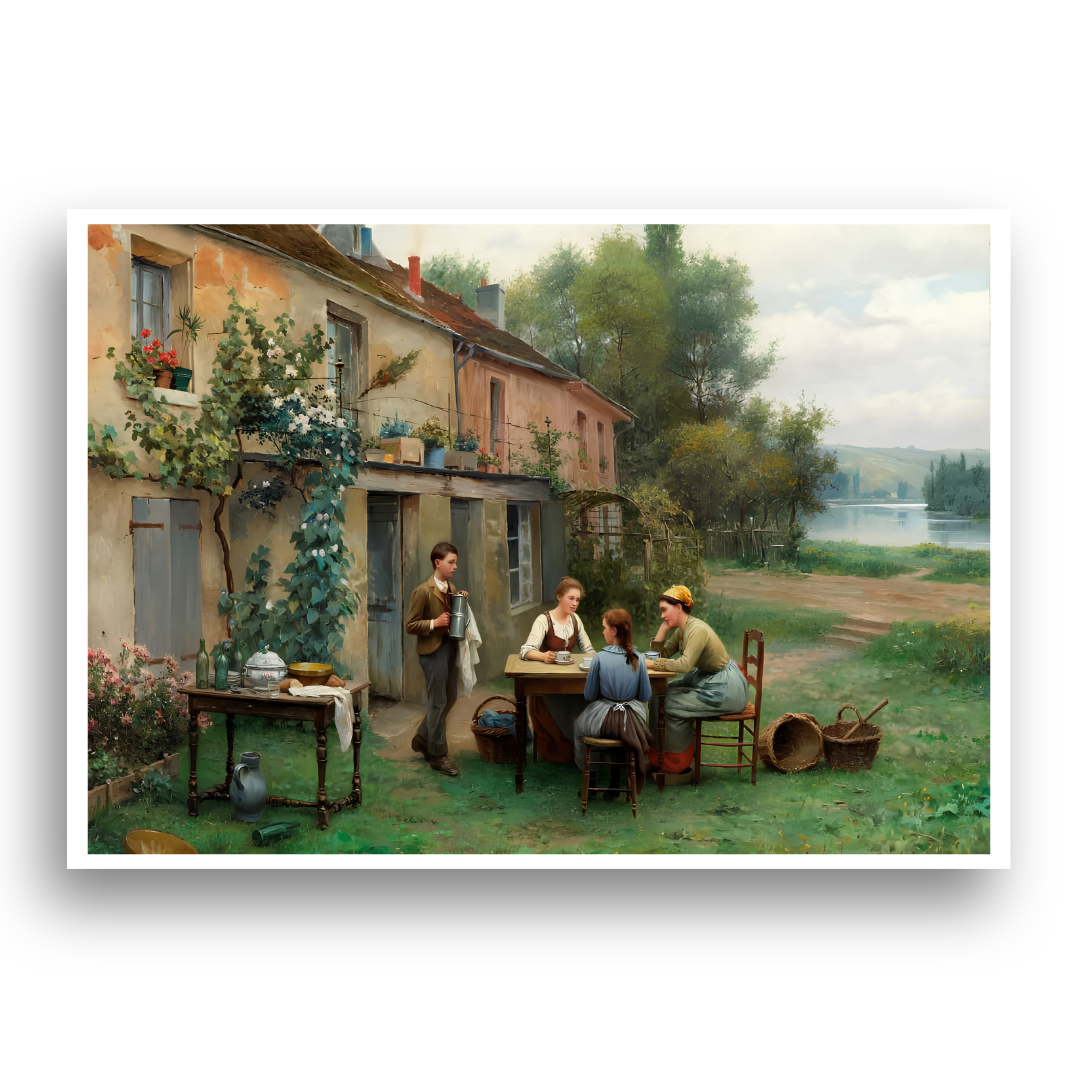 Café no Jardim - Tela Premium