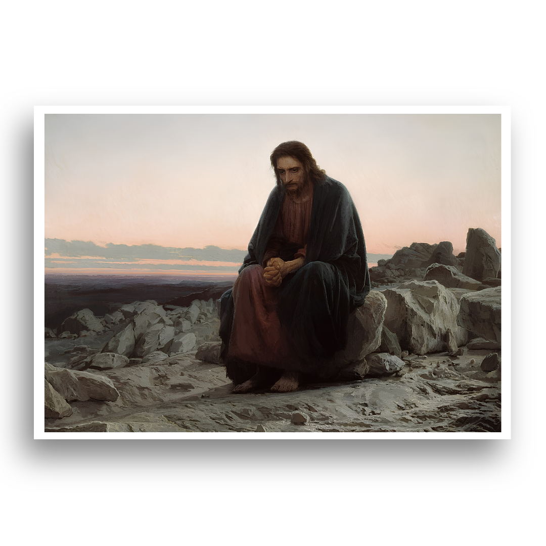 Cristo no Deserto - Tela Premium
