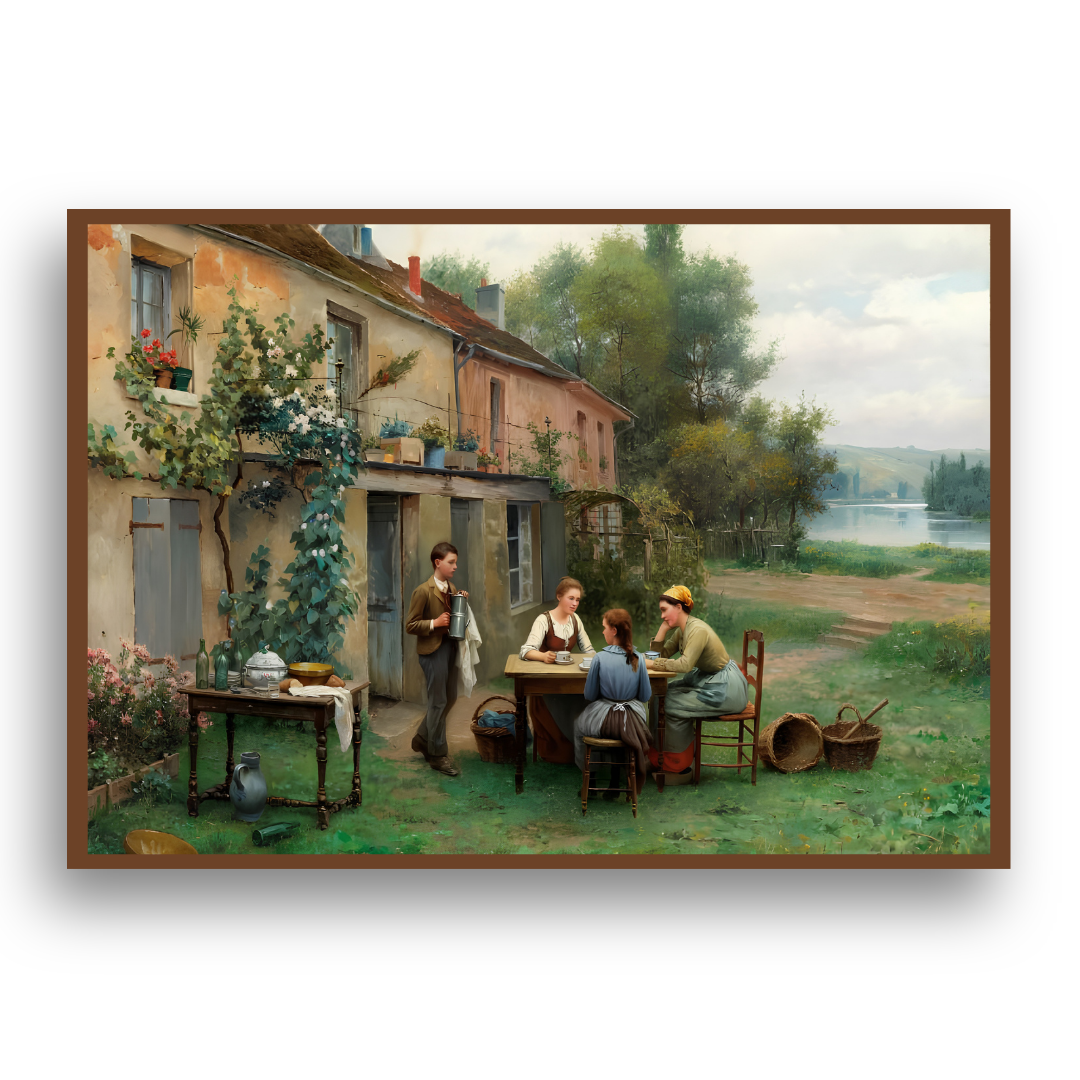 Café no Jardim - Tela Premium