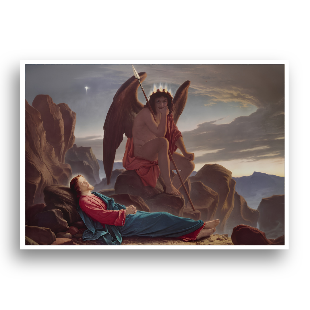 Satanás Observando o Sono de Cristo - Tela Premium