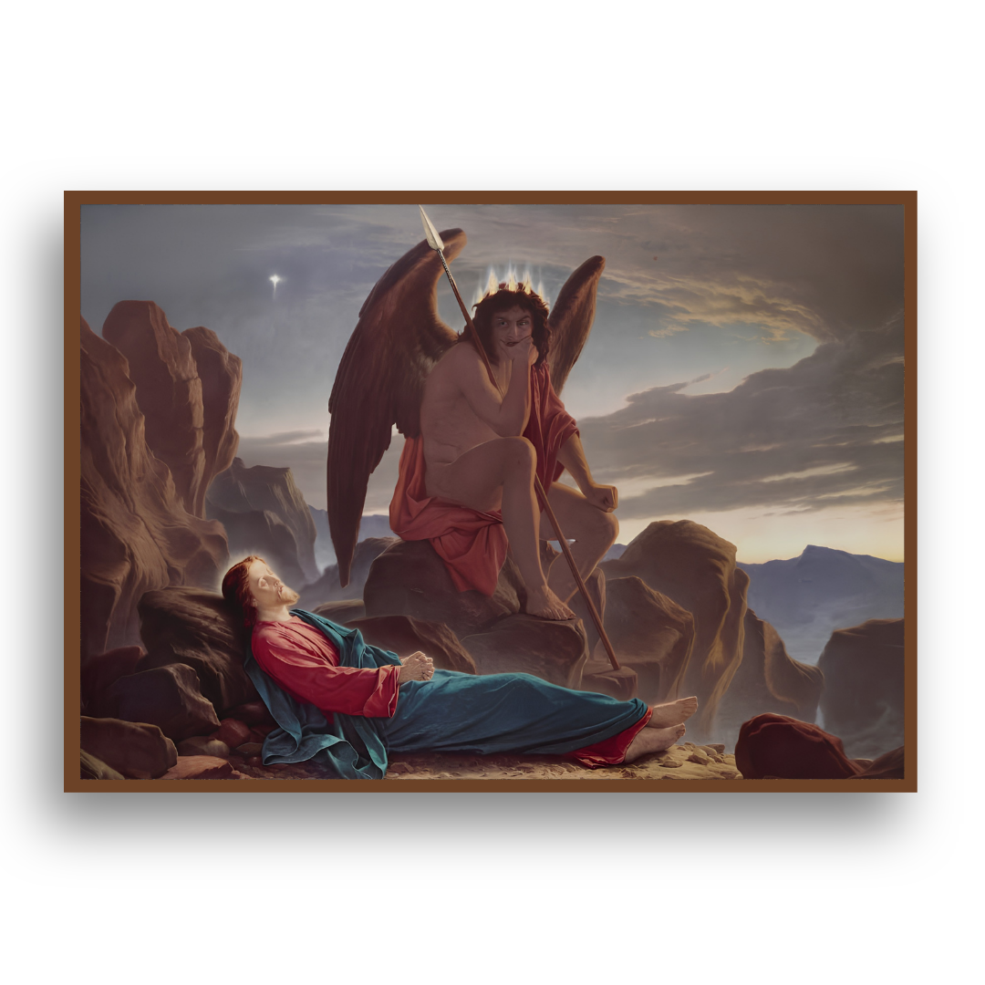 Satanás Observando o Sono de Cristo - Tela Premium