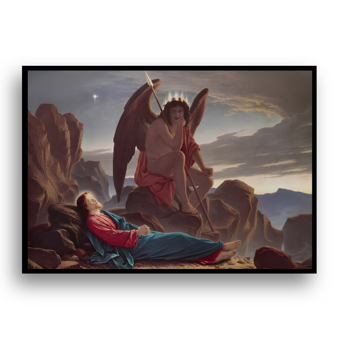 Satanás Observando o Sono de Cristo - Tela Premium