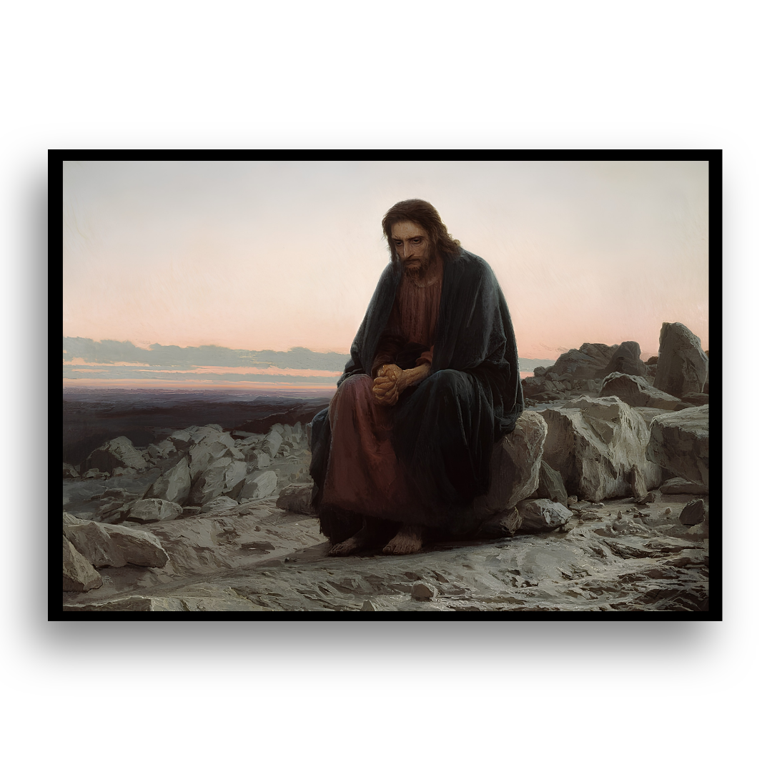 Cristo no Deserto - Tela Premium