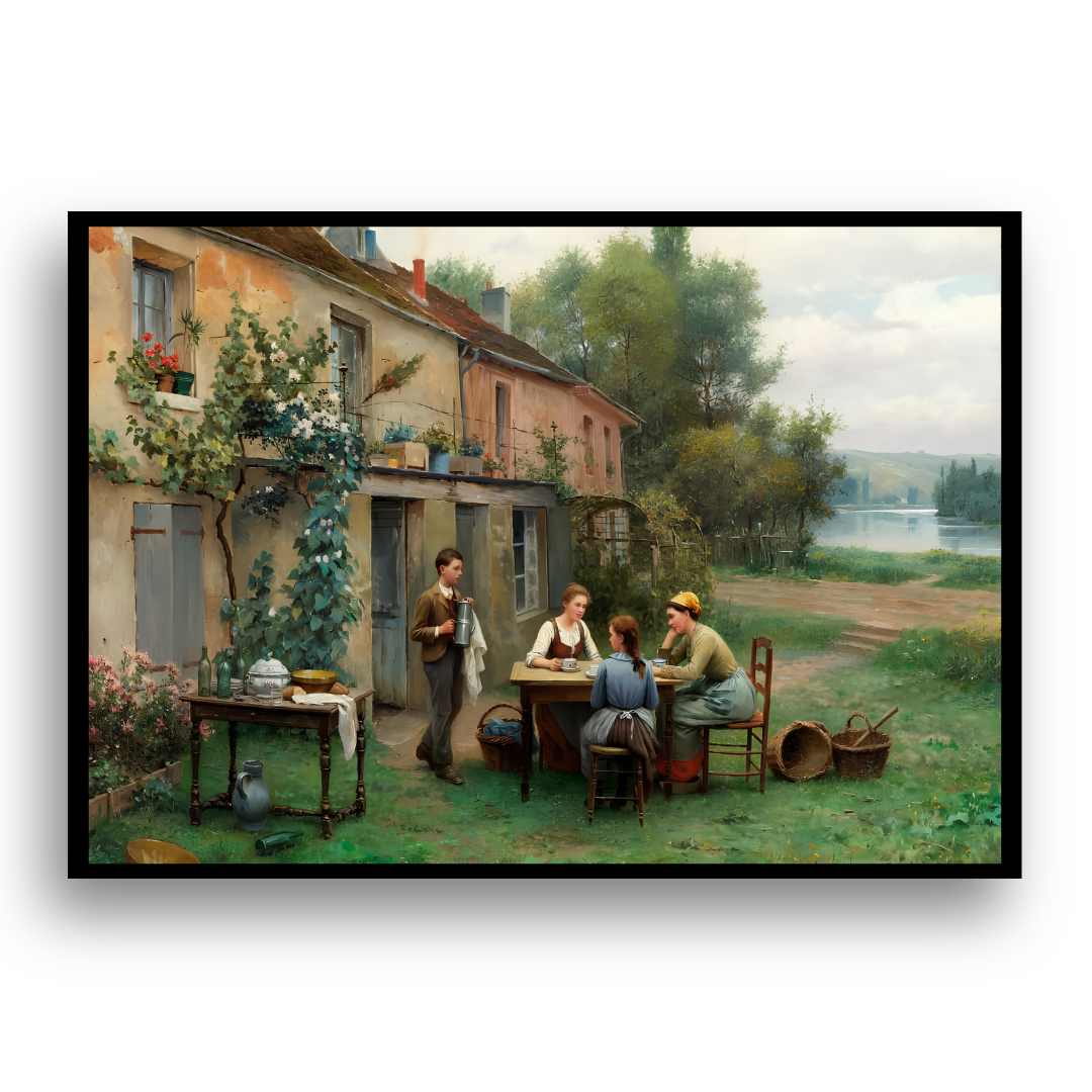 Café no Jardim - Tela Premium