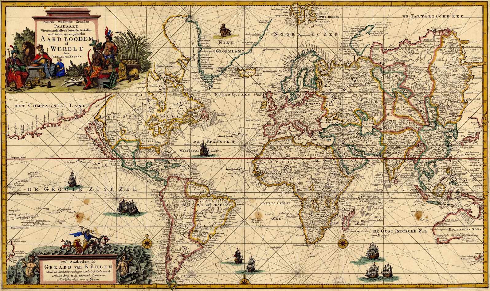 Mapa Mundi Antigo 1728