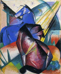 Dois Cavalos: Vermelho e Azul