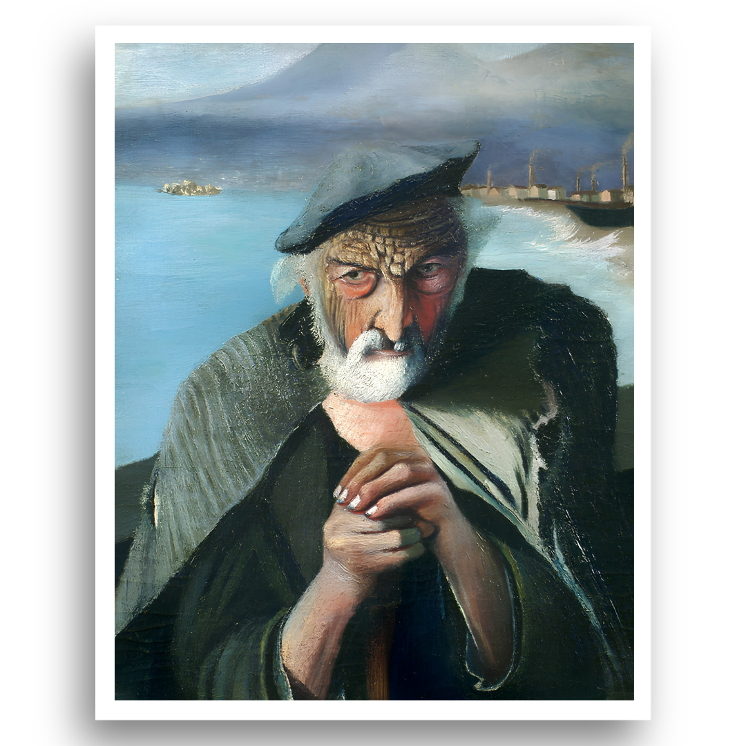 O Velho Pescador - Tela Premium