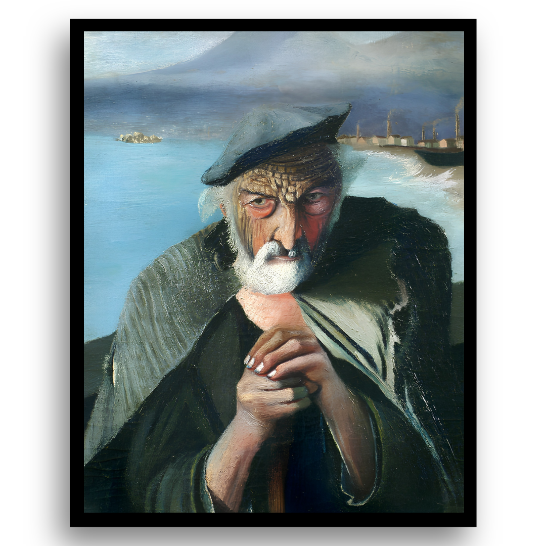O Velho Pescador - Tela Premium