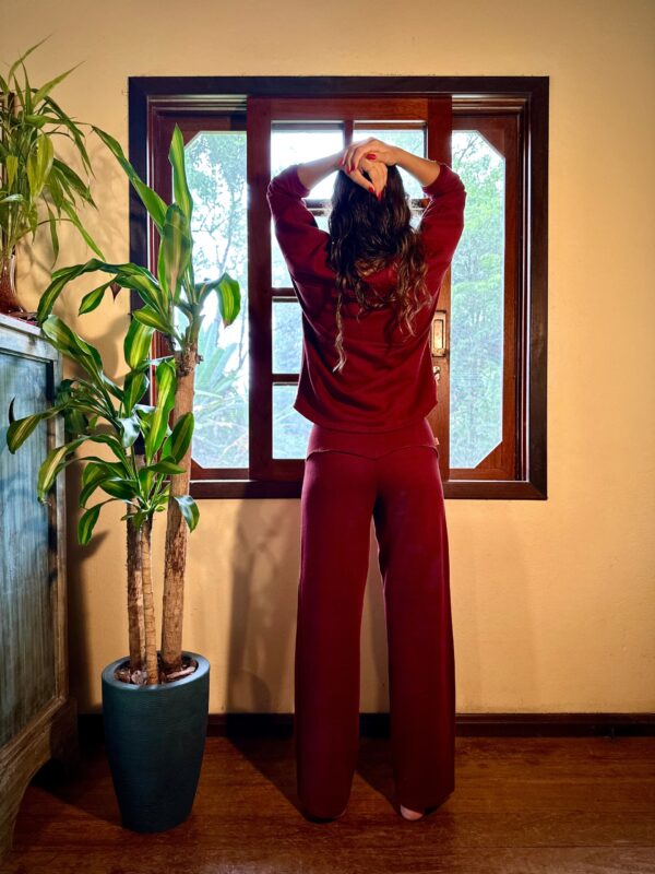 Conjunto Maya Calça Pantalona Marsala - Image 3