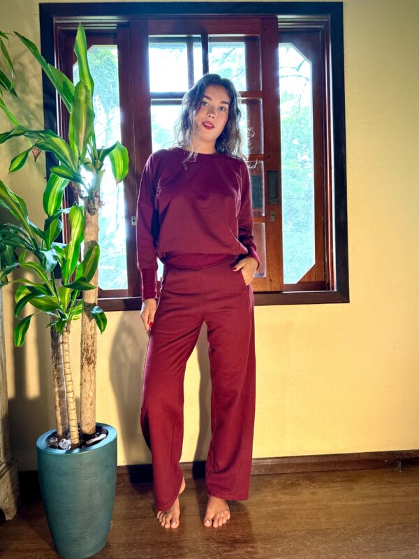 Conjunto Maya Calça Pantalona Marsala