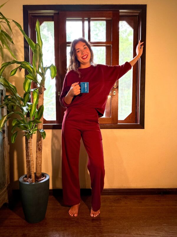 Conjunto Maya Calça Pantalona Marsala - Image 2
