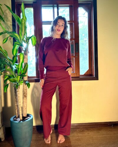Arte Clara - Conjunto Maya Calça Pantalona Marsala - 484